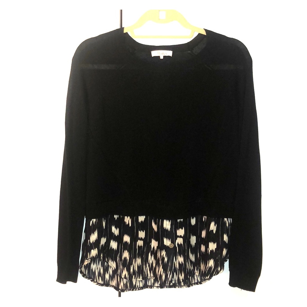 Parker Sweater w 100% Silk Blouse Detail